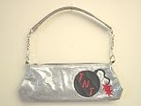 Lux De Ville Handbag Metalic Silver Chain Tote Bag with TNT Bomb Tattoo Design