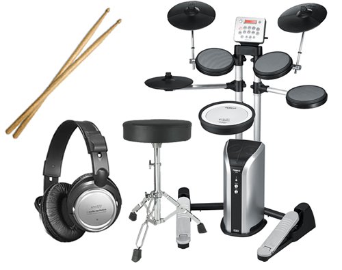 Click To Roland HD-3 V-Drums Lite Electronic Drum Set COMPLETE DRUM BUNDLE with Monitor Speakers, Throne and Headphones more Detail...