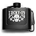 Lucky 13 Black Flask Skull & Stars Belt Buckle