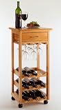 Compact Wine Rack with Glass Storage and Castors