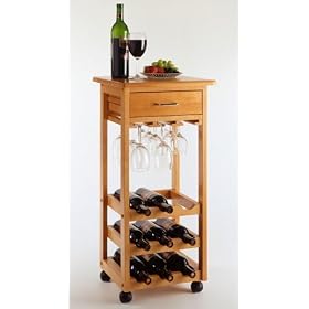 Light Oak Wine Cart by Winsome