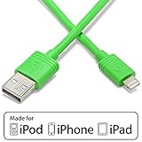 Aduro - Apple Certified / MFi [Lifetime Warranty] - USB to Lightning Extra Long 10 FEET (3 Meters) Charge & Sync Cable fits all Apple Devices with Lightning Connector - iPhone 5 / 5S / 5C / 6, iPad 4, iPad Mini, iPad Air, New iPod Touch and Nano (Retail Packaging) Green