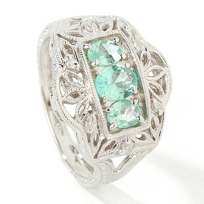 14K White or Yellow Gold Paraiba Tourmaline & Diamond Ring