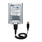 Gomadic for the PalmOne palm Tungsten T5 - Coiled Power Hot Sync and Charge USB Data Cable w/ Tip Exchange for the PalmOne Tungsten T5 - Gomadic Brand