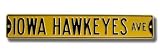 IOWA HAWKEYES IOWA HAWKEYES AVE Black AUTHENTIC METAL STREET SIGN (6 X 36)