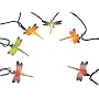 Set of 10 Multi-Color Dragonfly Novelty Christmas Lights - Green Wire