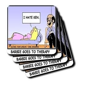 BARBIE IN THERAPY - Set Of 4 Coasters - Soft by 3dRose LLC