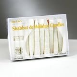 Rite Lite C-24-W 24 Hand Crafted Frosted Shabbat Candles - White- Pack of 6