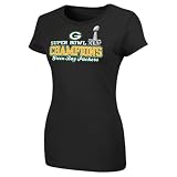 Green Bay Packers Ladies Black Super Bowl XLV Champions Victory Diva T-shirt (Large)