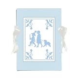 Produkt-Bild: GMM Baby Tauf Album - Leporello 15x21cm f&uuml;r 20 Fotos zur Geburt in Seiden Optik, Mini G&auml;stebuch, Tagebuch in hellblau