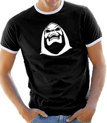 Touchlines Herren Kontrast / Ringer T-Shirt Skeletor, black/white, M, B5066 Preisvergleich