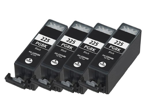 HI-VISION® 4 Pack Compatible Canon PGI-225 PGI 225 Large Black Ink Cartridge Replacement for PIXMA iP4820,iX6520,MG5320,MG5120,MG6120 Wireless,MG8120,MX892,MG6220