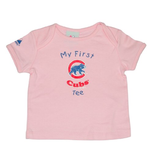 Majestic Infant Baby MLB Chicago Cubs My First Tee T-Shirt - Pink (Size: 6/9M)