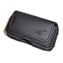 Premium Black Horizontal Leather Side Case Pouch with Belt Clip for Motorola RAZR2 V9x, V9, V8, V9m