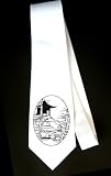 Party Decoration Necktie with aspect, black and white , vista, panorama, woods, trees, construction, scene, California, architecture, prospect, building, landscape