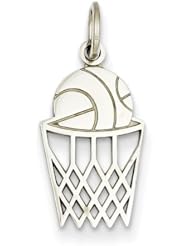 14k White Gold Basketball Charm