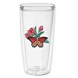 Butterfly w/Red Roses 16 oz Insulated Beverage Tumbler, Clear