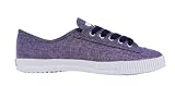Shu Linen Low Natural Blue Canvas Unisex Sneaker by Shulong