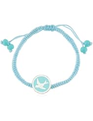Girls Blue Bird Macrame Bracelet with Silver