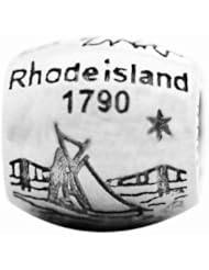 De Buman Sterling Silver Us 50 State Rhode Island Bead,hole 5mm