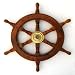Hardwood Ship's Wheel with Brass Trim - 18"