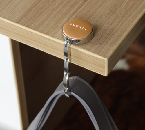  Lucrin - Accroche sac - cuir de vachette lisse - Naturel