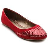 Ollio Women's Ballet Flats Loafers Faux Suede Multi Color Shoes