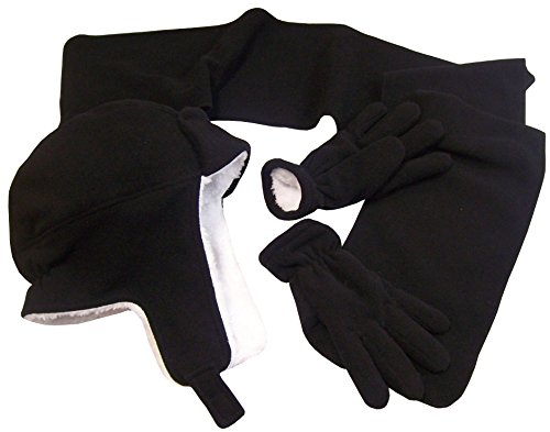 N'Ice Caps Boys Sherpa Lined Micro Fleece Hat/Scarf/Glove 3PC Set