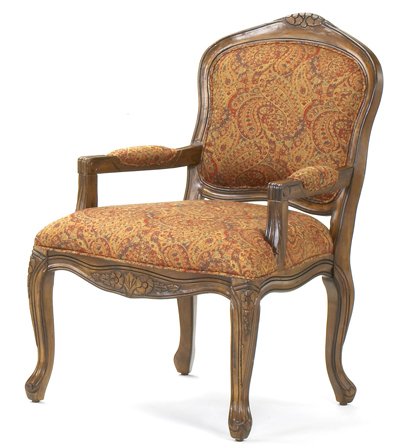 French Provincial Accent Chair / Paisley Fabric