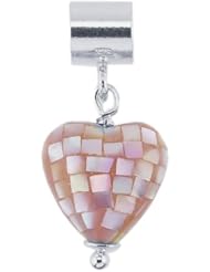 Frolic Sterling Silver Pink Mother Of Pearl Heart Charm