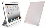 Bear Motion ® 100% Genuine Leather Back Cover (Smart Cover compatible) for iPad 2 - Smart Cover Companion - Real Leather - Gray
