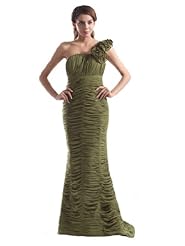 Chiffon One Shoulder Sheath  Evening Dress  With Ruffles