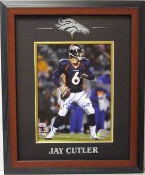 Jay Cutler signed Denver Broncos 8x10 Photo Logo Framed