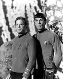 Review Hot Dog Movie & Celebrity Photographs: W to Z  / WILLIAM SHATNER AS CAPTAIN JAMES T. KIRK, LEONARD NIMOY AS MR. SPOCK FROM STAR TREK #1 - BLACK & WHITE Movie Photo- MEDIUM Size Print - SIZE 14x11