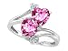 2.01 cttw 10k Gold Lab Created Heart Shape Pink Sapphire and Diamond Ring