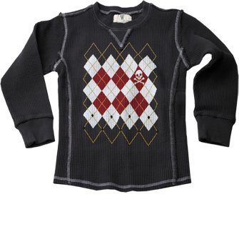 Wes and Willy Black Thermal Tee 4t