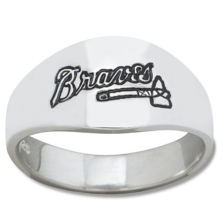 Sterling Silver Atlanta Braves Logo Enamel Ring NEW