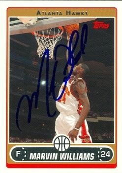 Marvin Williams Autographed/Hand Signed Basketball Card (Atlanta Hawks) 2006 Topps #45