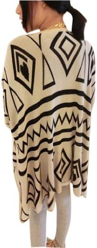 Vobaga Women's Knitted Bop Geometric Thin Shawl Tops Cardigan Sweaters