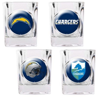 NFL San Diego Chargers Four Piece Square Shot Glass Set (Individual Logos)