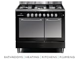 Baumatic 90cm Dual Fuel Twin Cavity Cooker gas hob Black