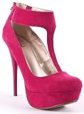Qupid Neutral-202x Stiletto Heel T-Strap Pump