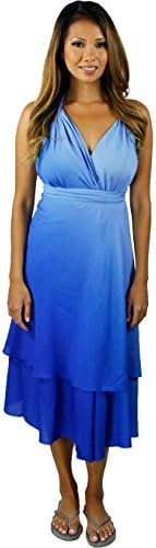 Iris Impressions Women's Solid Ombre Wrap Skirt Large Blue