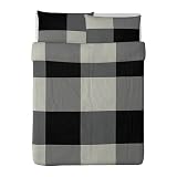 Ikea Designer Comforter / Duvet Set with 2 Pillowcases, Full/queen, 100% Cotton, Black/gray