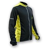 Cool Flo Long Sleeve High-Wicking Cycling Jersey Black/Yellow - Large