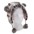 Childrens/Kids Girls Allover Pom Pom Faux Fur Thermal Trapper Hat With Quilted Lining