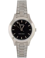 Casio #LTP1128A-1A Womens Metal Fashion Analog Black Dial Quartz Watch