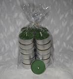 100% Beeswax Candles - 24 Tea-Light Candles in GREEN - Metal Cups