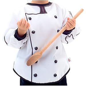 Mixed Pears Suitables Role Play Bib - Chef - 12m to 3t - Sleeved Bib for Toddler