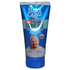 Clear Shave Gel for Head and Face by Bald Guyz, 5.4 Ounce